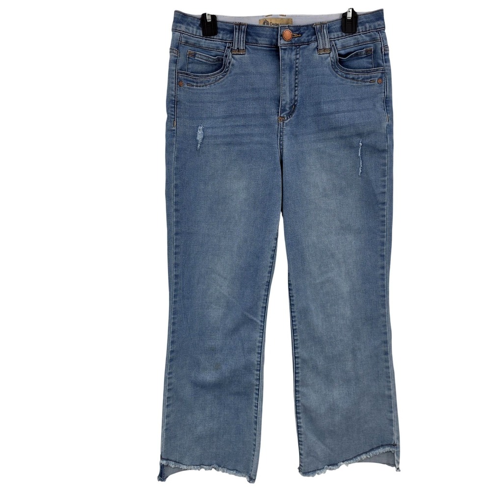 Democracy Ab Technology Jeans Women 10 Blue High Rise Crop Straight Stretch
